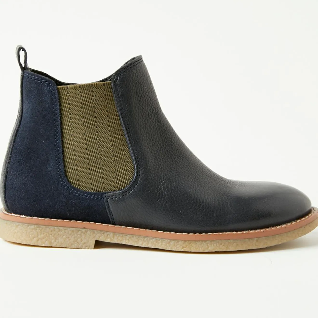 Enfant Cyrillus Boots bi-matière en Cuir bleu foncé