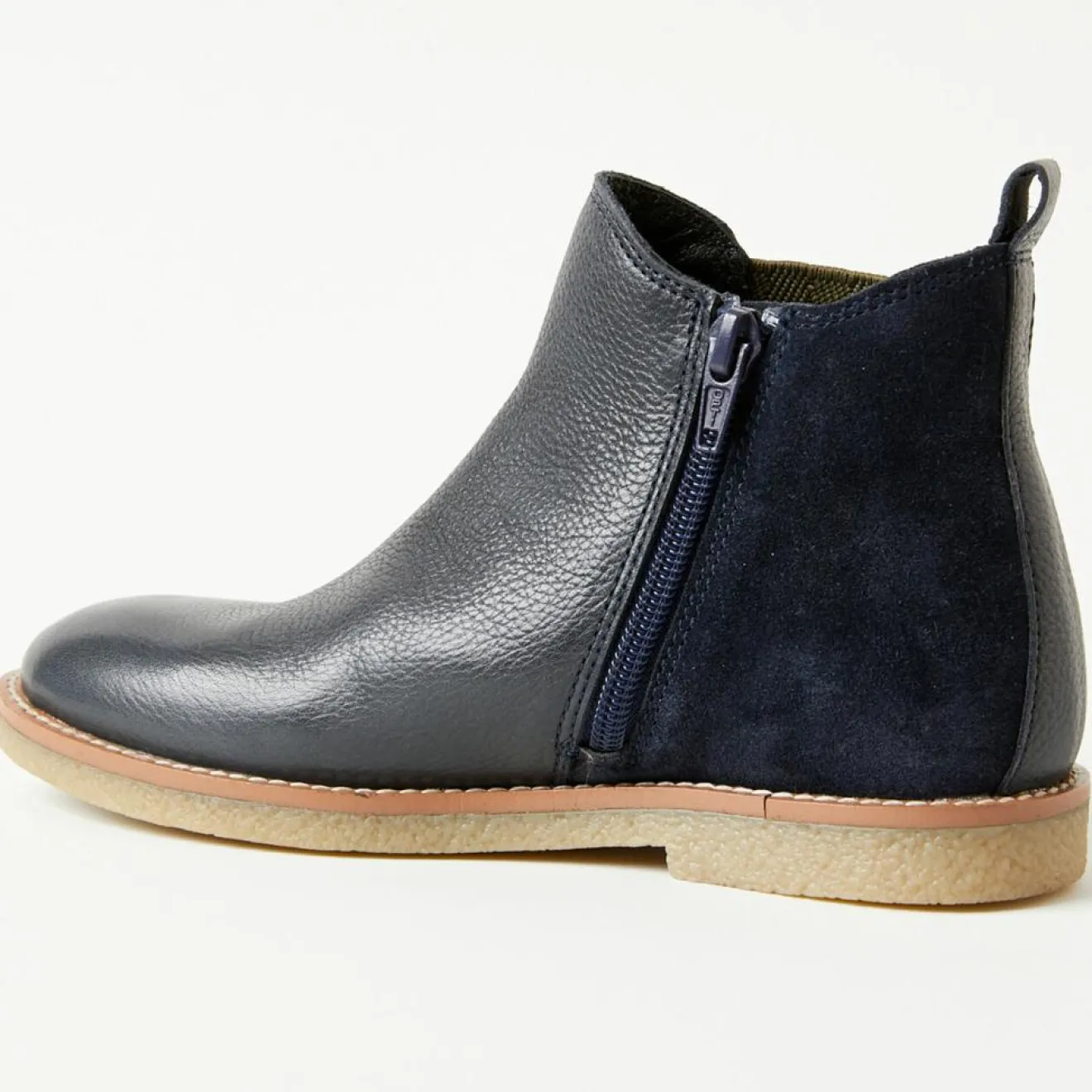 Enfant Cyrillus Boots bi-matière en Cuir bleu foncé