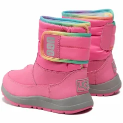 Enfant Ugg Boots doublées Polaire en Cuir imperméable Toty Weather roses