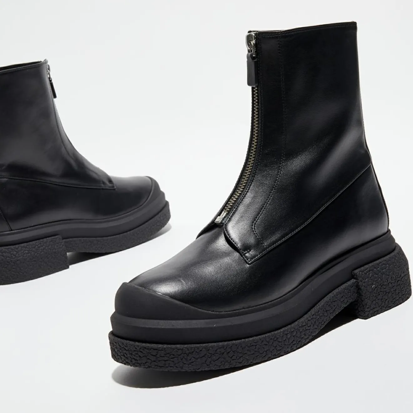 Sale Stuart Weitzman Boots en Cuir Charli Zip Sport noires