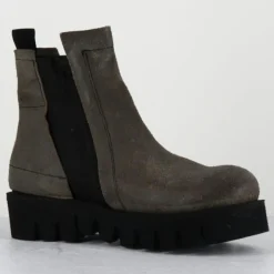 Hot Garrice Lab Boots en Cuir chilo gris taupe
