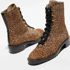 Discount Stuart Weitzman Boots en Cuir façon pony Kolbie marron