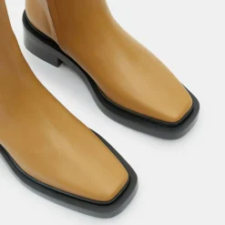 New Neous Boots en Cuir Large camel - Talon 5 cm