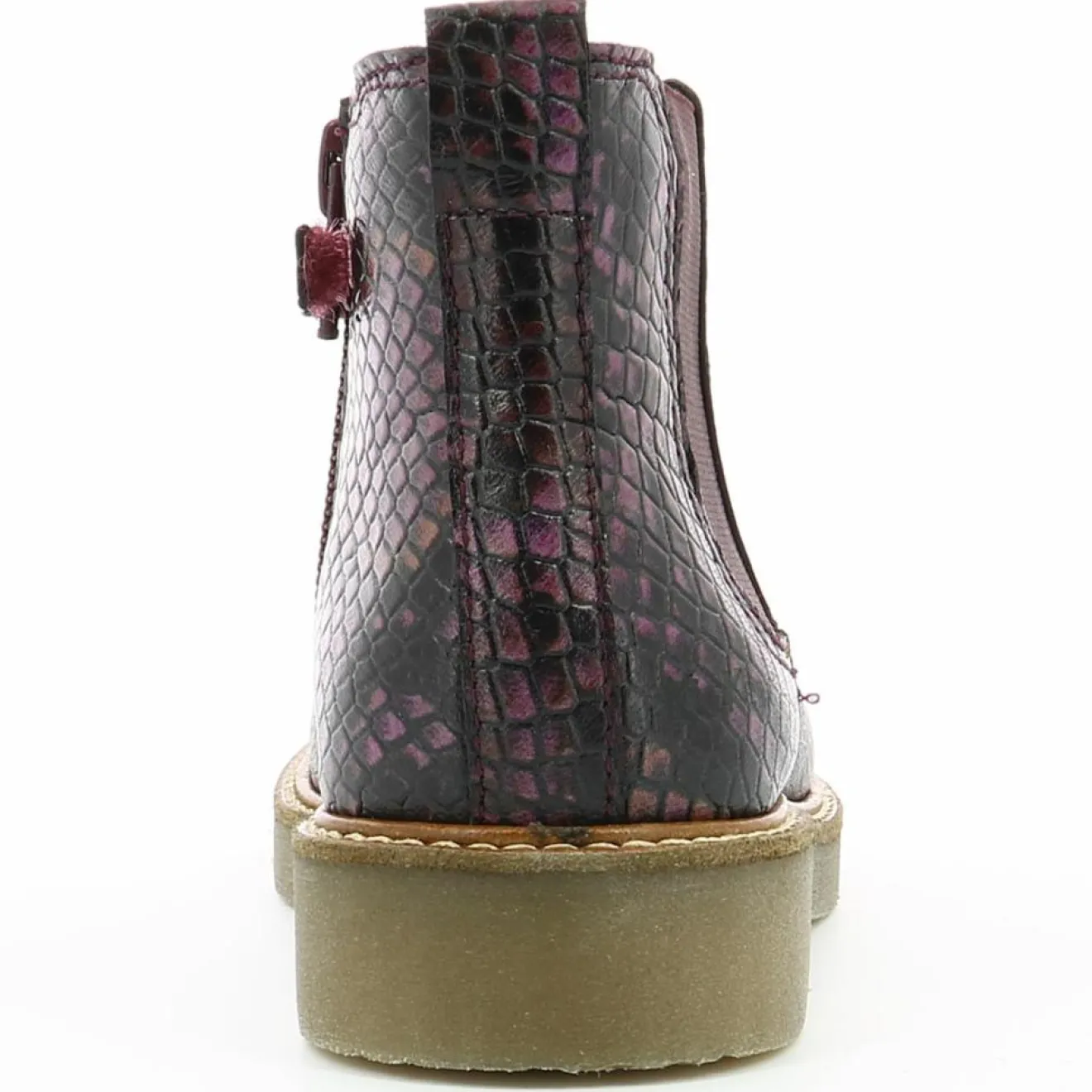 Enfant Kickers Boots en Cuir Oxalide bordeaux