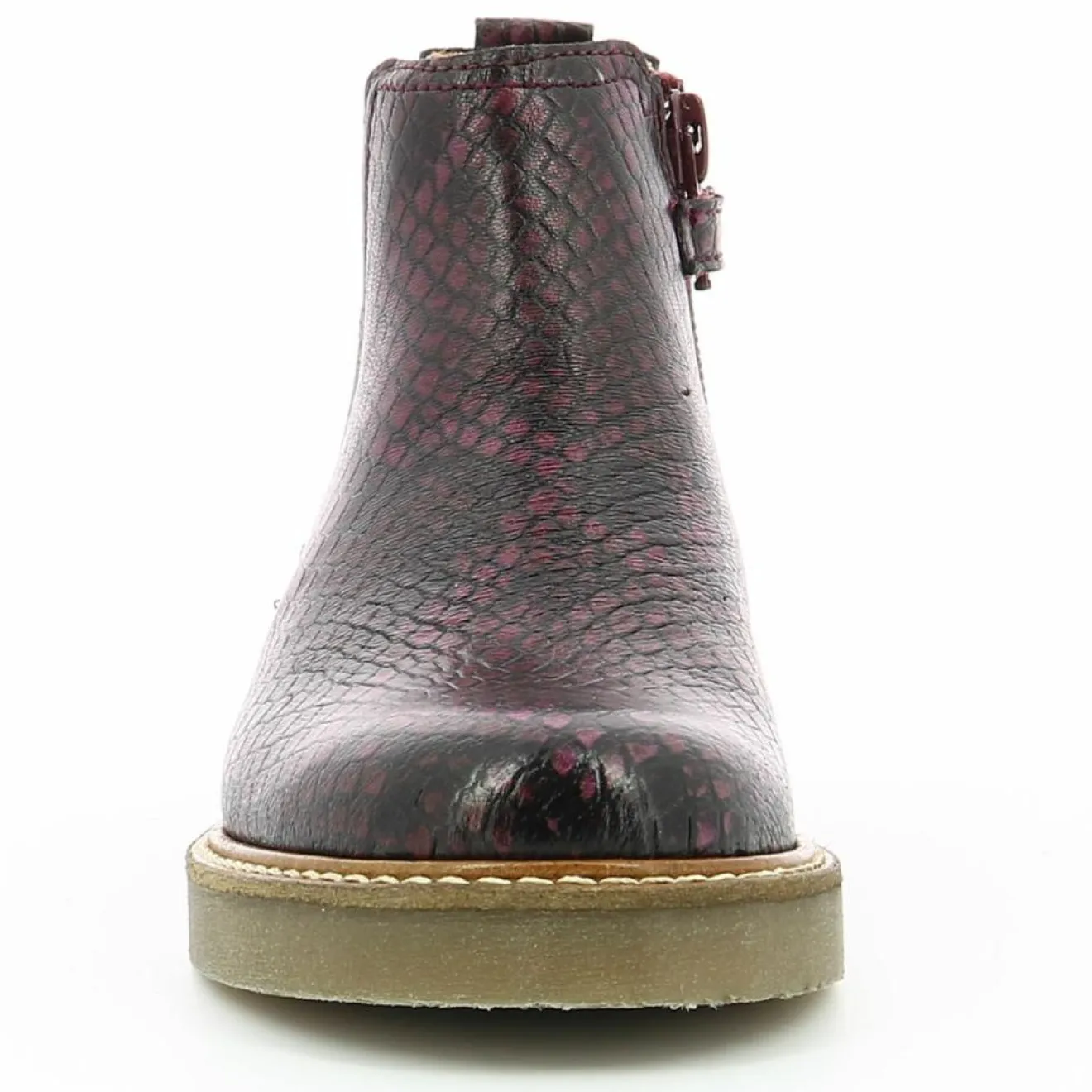 Enfant Kickers Boots en Cuir Oxalide bordeaux