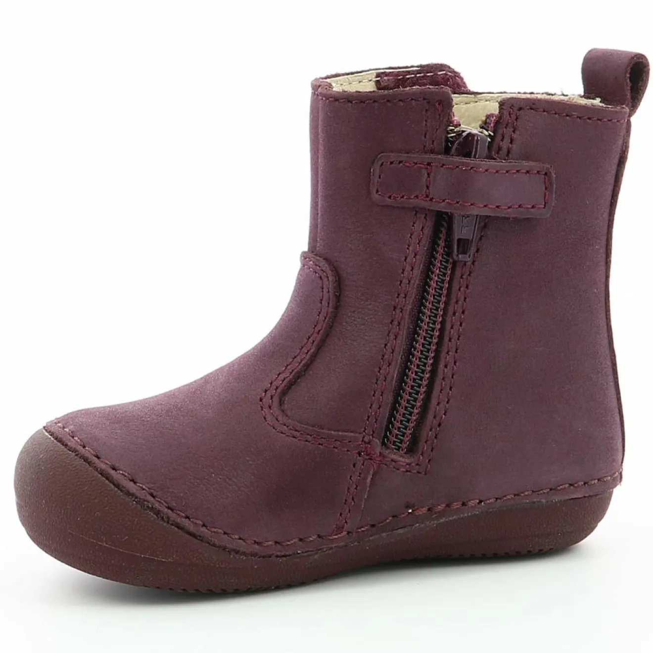 Sale Kickers Boots en Cuir Socool violet foncé