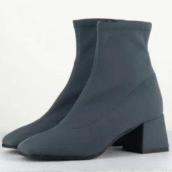 New Garrice Boots en Cuir vare grises - Talon : 6cm