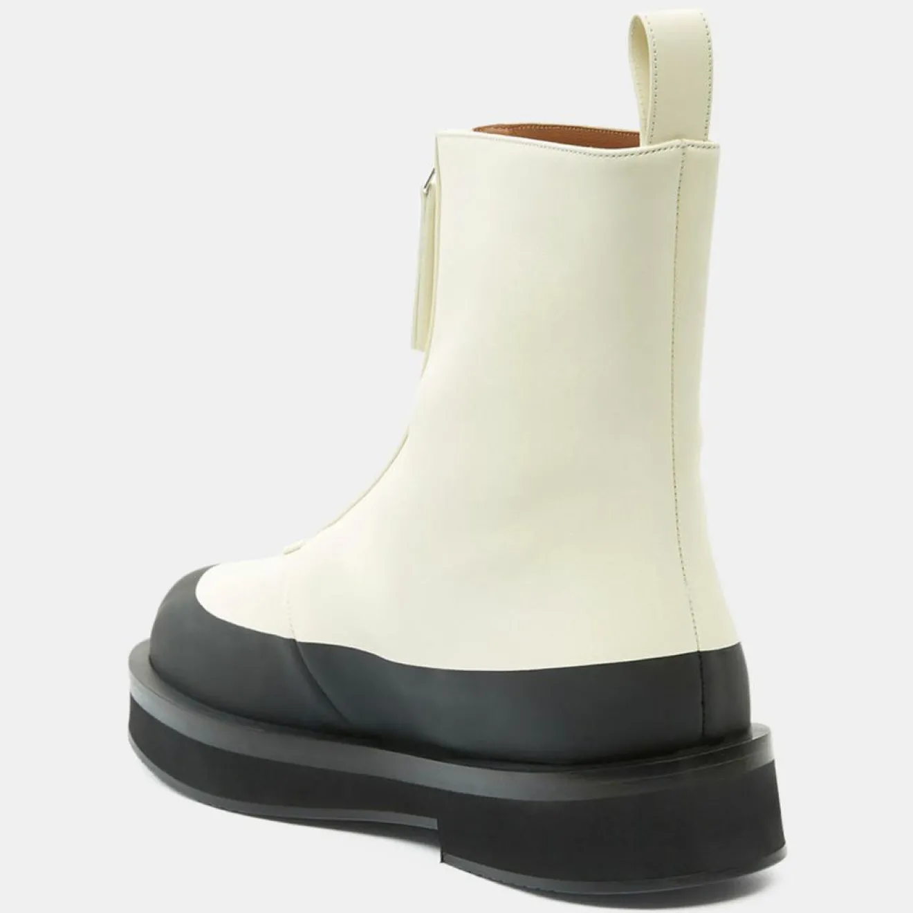 New Neous Boots en Cuir Zip écrues