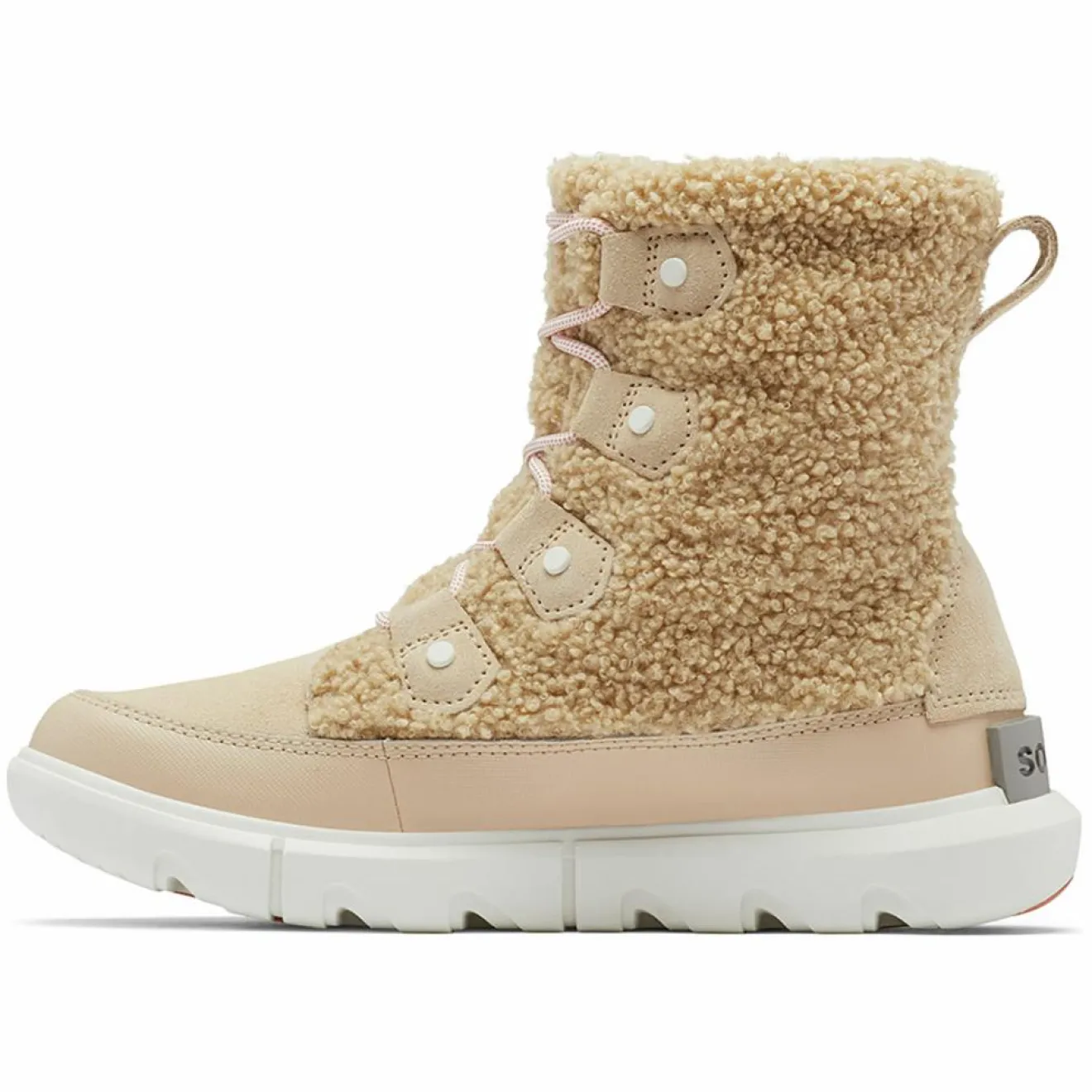 Femme Sorel Boots en fausse fourrure doublure polaire Explorer II beiges
