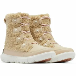 Femme Sorel Boots en fausse fourrure doublure polaire Explorer II beiges
