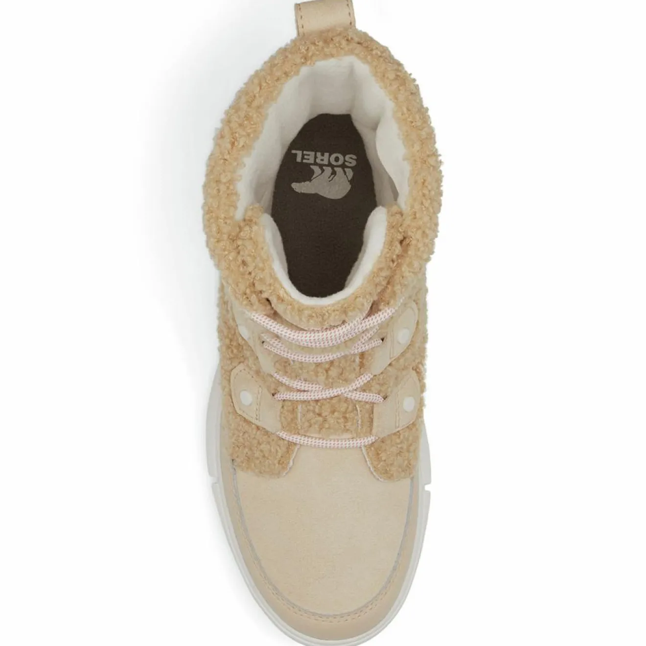 Femme Sorel Boots en fausse fourrure doublure polaire Explorer II beiges