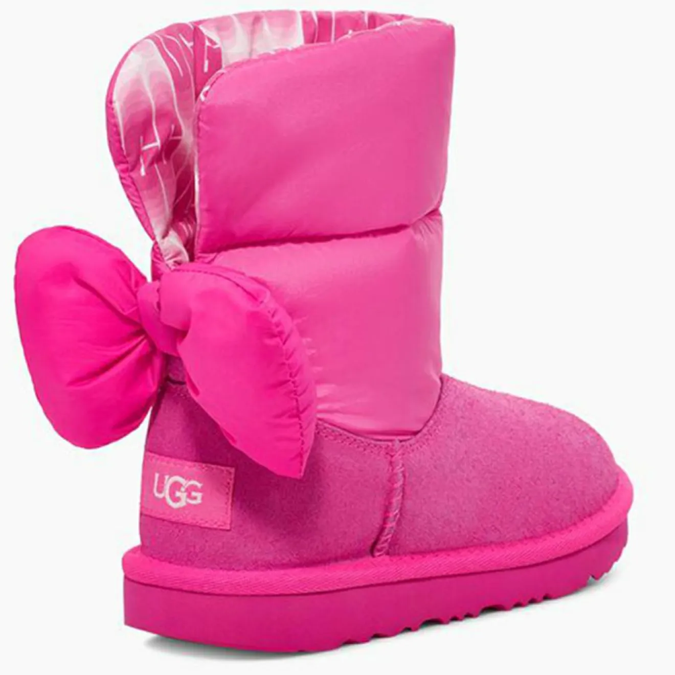 Outlet Ugg Boots en Velours de Cuir & Nylon Bailey Bow Maxi rose