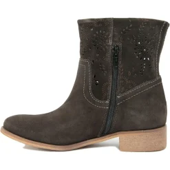 Femme Lab78 Boots en Velours de Cuir Camilla kaki
