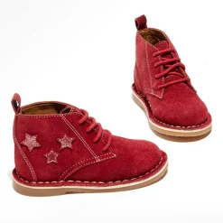 New Apologie Boots en Velours de Cuir Lou bordeaux