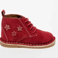 New Apologie Boots en Velours de Cuir Lou bordeaux