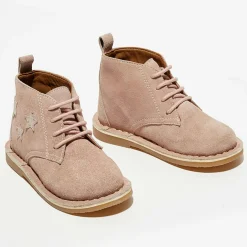 Clearance Apologie Boots en Velours de Cuir Lou beige rosé
