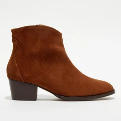 New Apologie Boots en Velours de Cuir Nina marron
