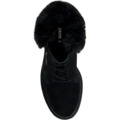 Femme Geox Boots en Velours de Cuir Damiana noires - Talon 6.5 cm