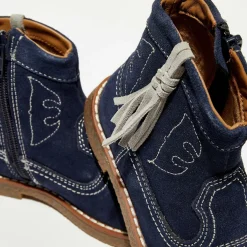 Sale Apologie Boots en Velours de Cuir Anka marine