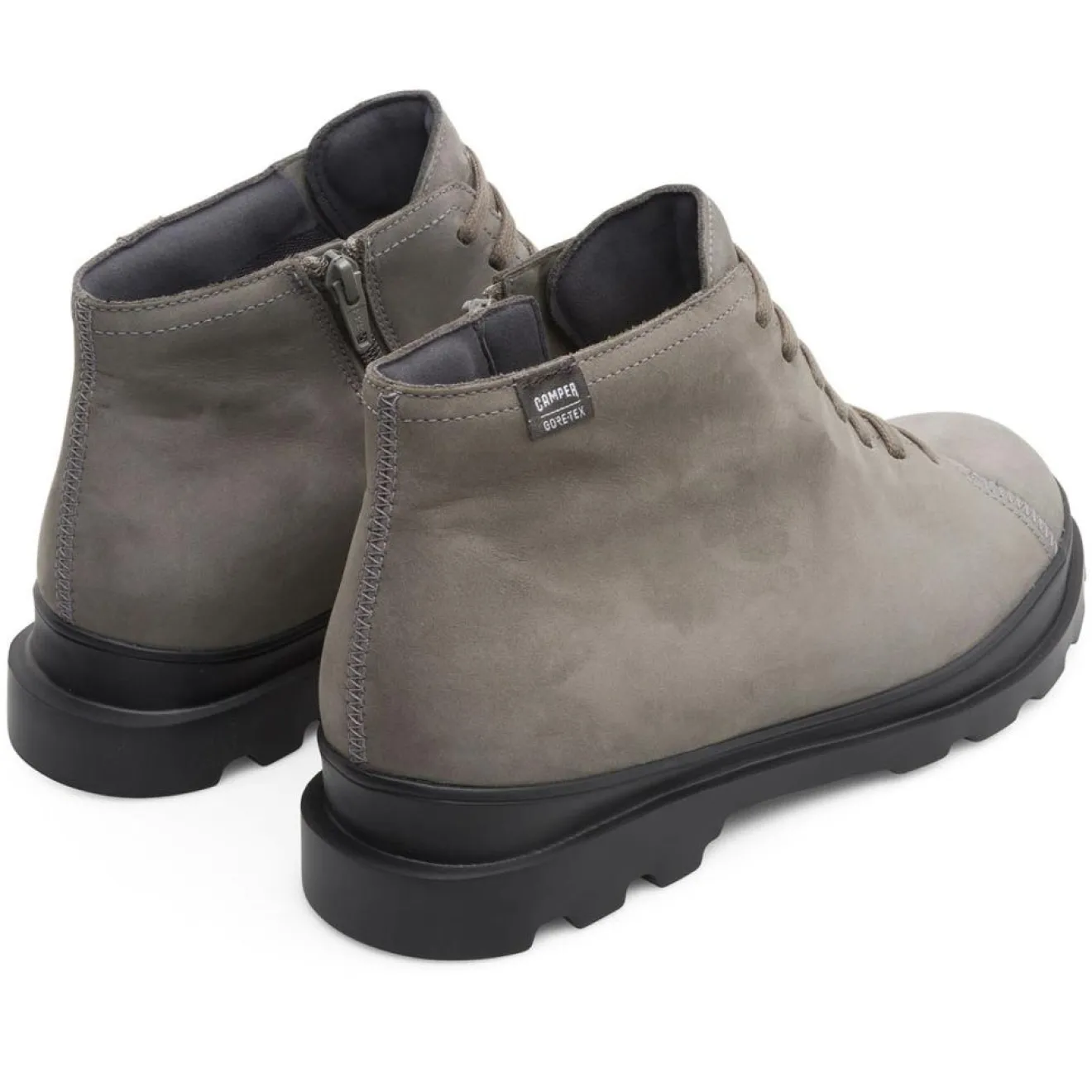Homme Camper Boots en Velours de Cuir Brutus grises