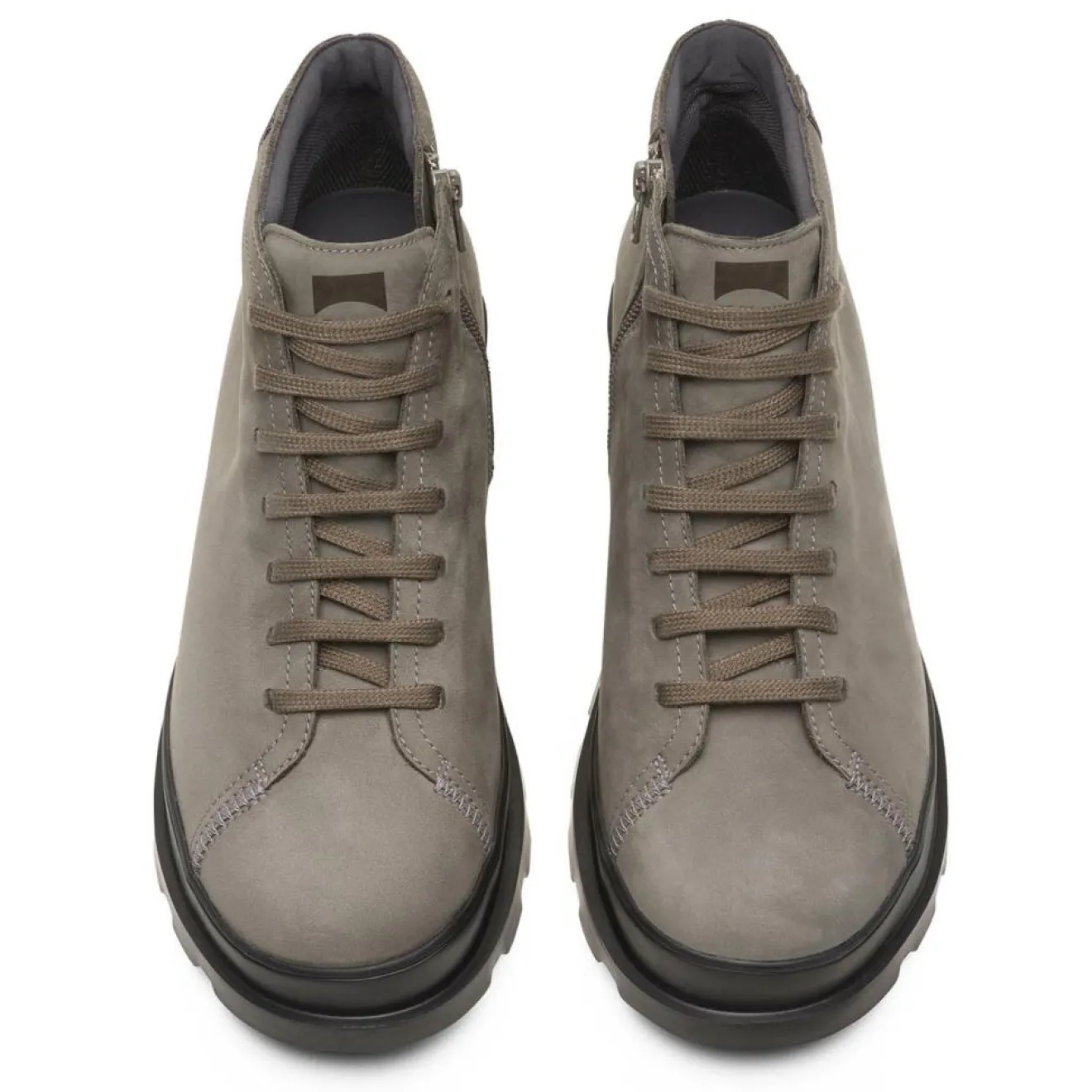 Homme Camper Boots en Velours de Cuir Brutus grises