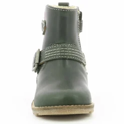 Enfant Kickers Boots fourrées en Cuir Nonoboot kaki