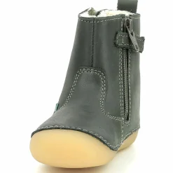 Enfant Kickers Boots fourrées en Cuir Socool Cho kaki