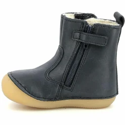 Clearance Kickers Boots fourrées en Cuir Socool marine