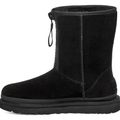 Femme Ugg Boots fourrées en Velours de Cuir Classic Short Zipper noires