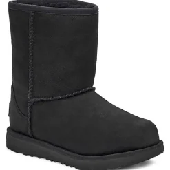 Enfant Ugg Boots fourrées en Velours de Cuir Classic Weather Short noires
