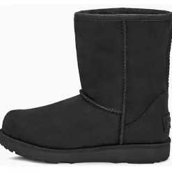 Enfant Ugg Boots fourrées en Velours de Cuir Classic Weather Short noires
