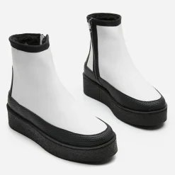 Sale Flattered Boots fourrées Laine en Cuir Aria blanches
