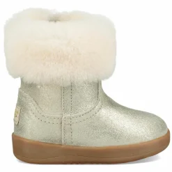 Enfant Ugg Boots fourrées Laine en Cuir Jorie II Metallic dorées