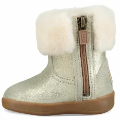 Enfant Ugg Boots fourrées Laine en Cuir Jorie II Metallic dorées