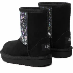 Hot Ugg Boots fourrées Laine en Velours de Cuir Glitter noires
