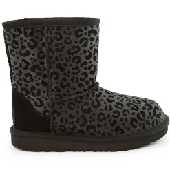New Ugg Boots fourrées Laine en Velours de Cuir Classic II Glitter Léopard noires