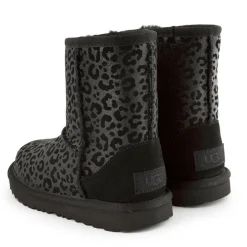 New Ugg Boots fourrées Laine en Velours de Cuir Classic II Glitter Léopard noires