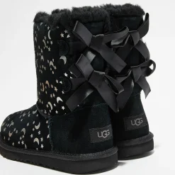 Enfant Ugg Boots fourrées Laine en Velours de cuir Bailey BoMoon and Stars noires