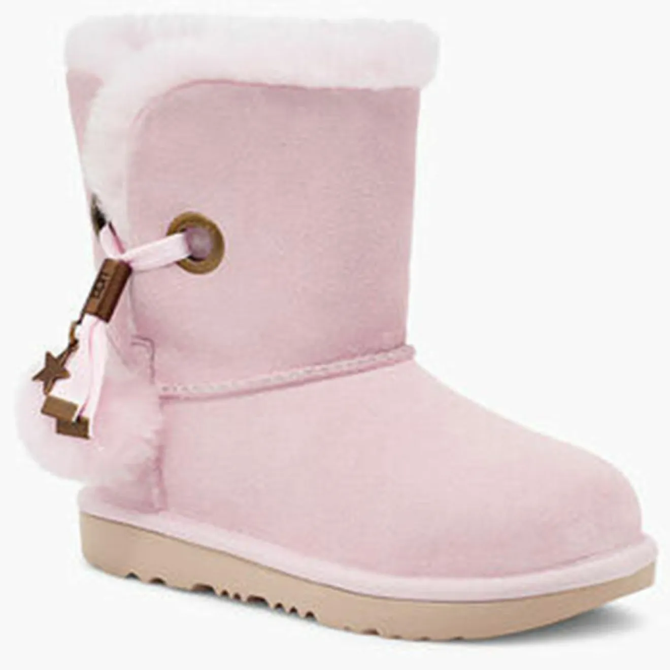 Ugg Boots fourrées Laine en Velours de Ciir Irina Star Charm roses