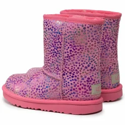 Online Ugg Boots fourrées Laine en Velours de Cuir Spots métallisé roses