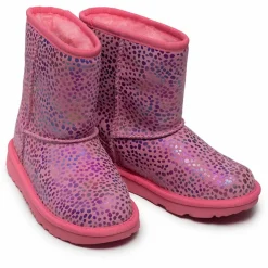 Online Ugg Boots fourrées Laine en Velours de Cuir Spots métallisé roses