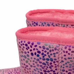 Online Ugg Boots fourrées Laine en Velours de Cuir Spots métallisé roses