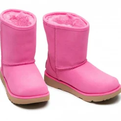 Online Ugg Boots fourrées Laine en Velours de Cuir Classic Weather Short roses