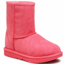 Enfant Ugg Boots fourrées Laine en Velours de Cuir Classic II roses