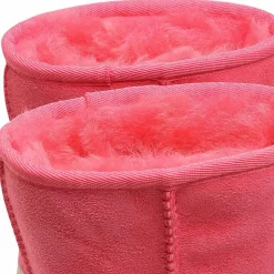 Enfant Ugg Boots fourrées Laine en Velours de Cuir Classic II roses