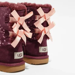 Enfant Ugg Boots fourrées Laine en Velours de cuir Bailey BoMoon and Stars violettes