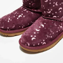 Enfant Ugg Boots fourrées Laine en Velours de cuir Bailey BoMoon and Stars violettes