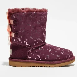 Enfant Ugg Boots fourrées Laine en Velours de cuir Bailey BoMoon and Stars violettes