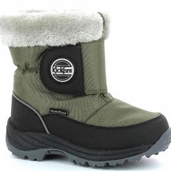 Enfant Kickers Boots Jumpsnow intérieur fourré kaki/noir