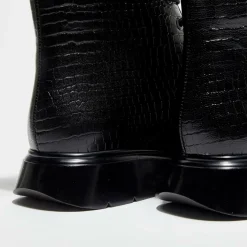 Best Stuart Weitzman Boots McKenzee effet reptile noires